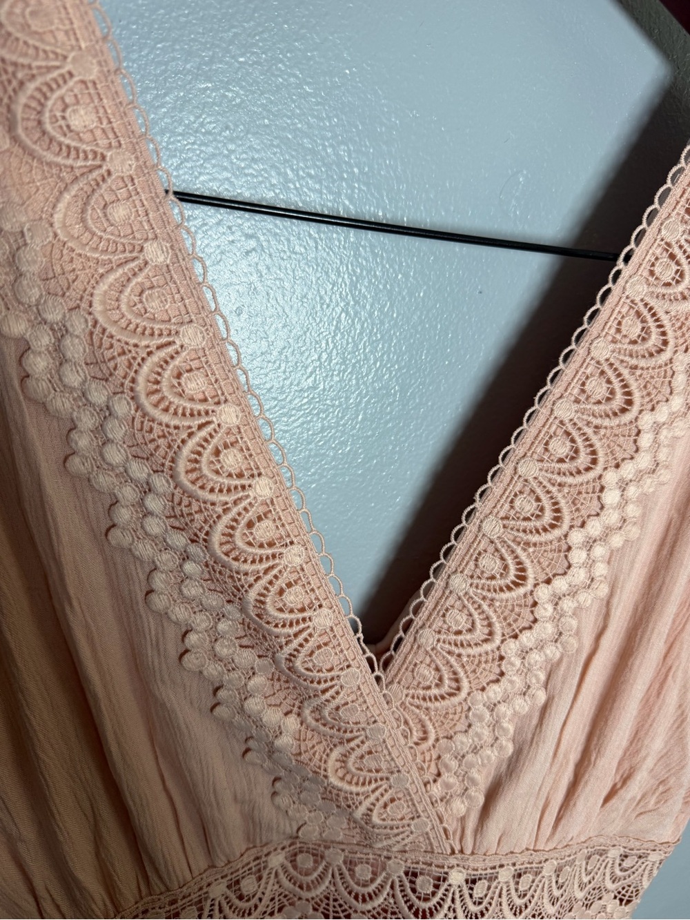 Shinestar Lace-Trim Maxi Dress in Blush Pink - Picture 3 of 8